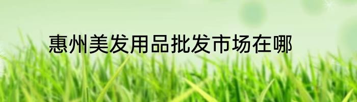 惠州美发用品批发市场在哪