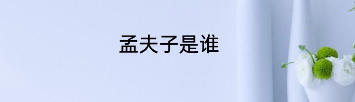 孟夫子是谁
