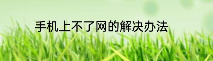 手机上不了网的解决办法