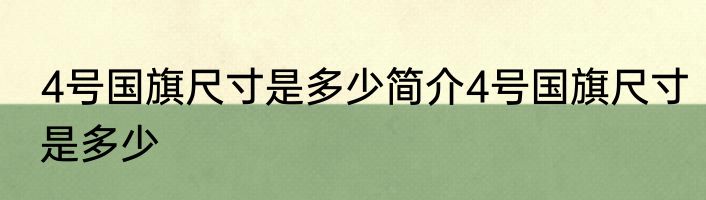 4号国旗尺寸是多少简介4号国旗尺寸是多少
