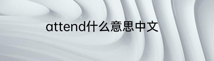 attend什么意思中文