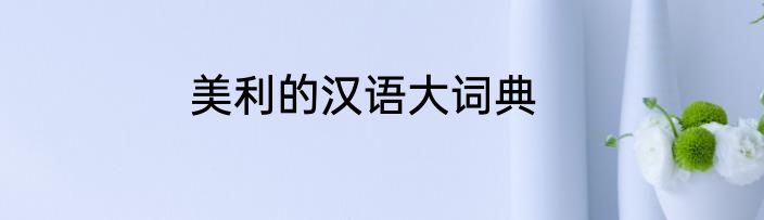 美利的汉语大词典