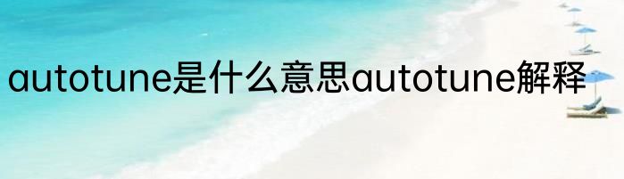 autotune是什么意思autotune解释