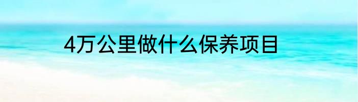 4万公里做什么保养项目