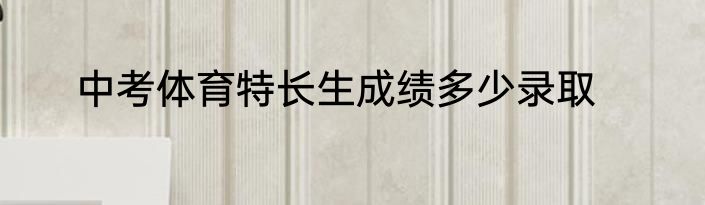中考体育特长生成绩多少录取