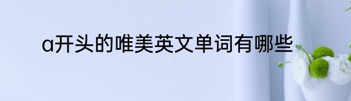 a开头的唯美英文单词有哪些