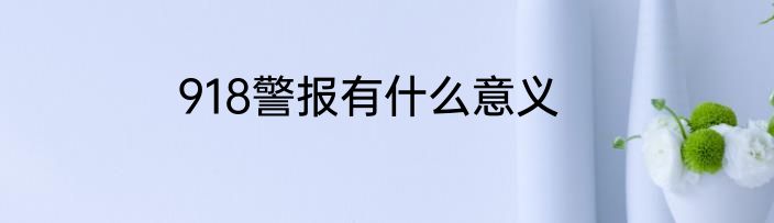 918警报有什么意义