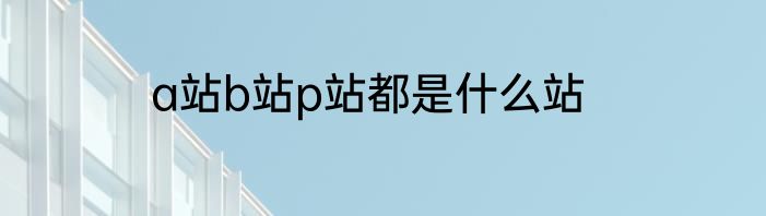 a站b站p站都是什么站
