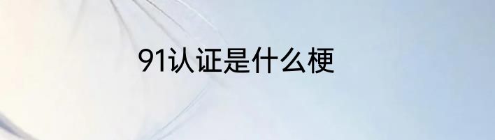91认证是什么梗