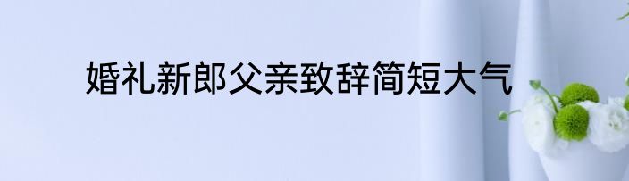 婚礼新郎父亲致辞简短大气