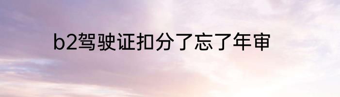 b2驾驶证扣分了忘了年审