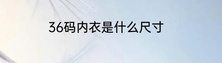 36码内衣是什么尺寸