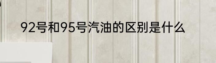 92号和95号汽油的区别是什么