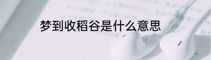 梦到收稻谷是什么意思
