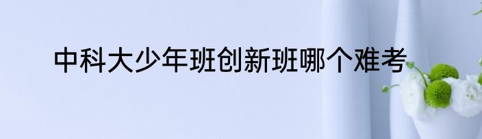 中科大少年班创新班哪个难考