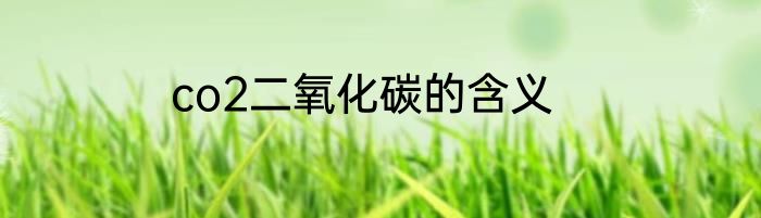 co2二氧化碳的含义