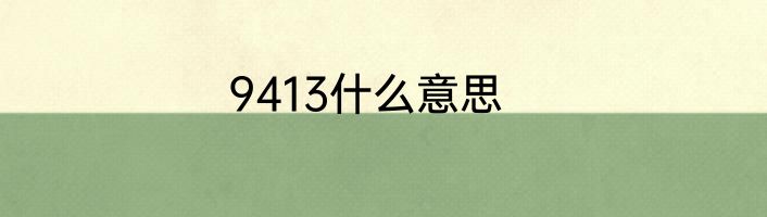 9413什么意思