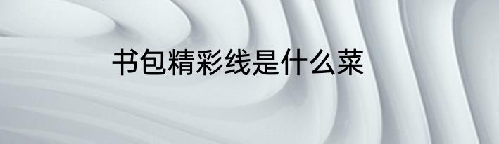 书包精彩线是什么菜