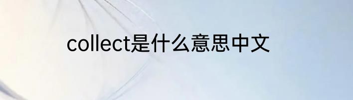 collect是什么意思中文