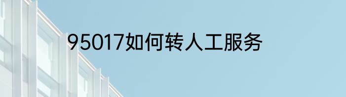 95017如何转人工服务