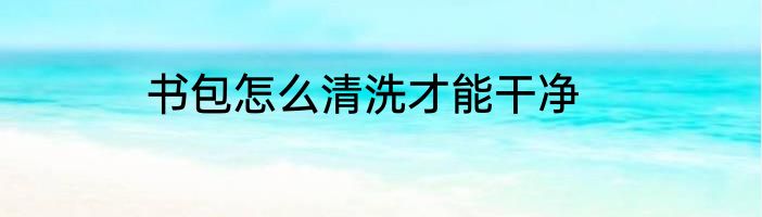 书包怎么清洗才能干净