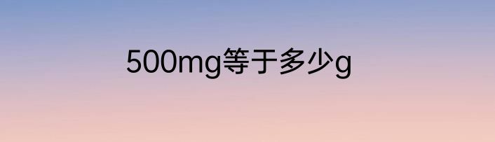 500mg等于多少g