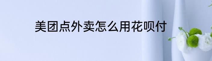 美团点外卖怎么用花呗付