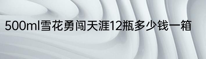 500ml雪花勇闯天涯12瓶多少钱一箱