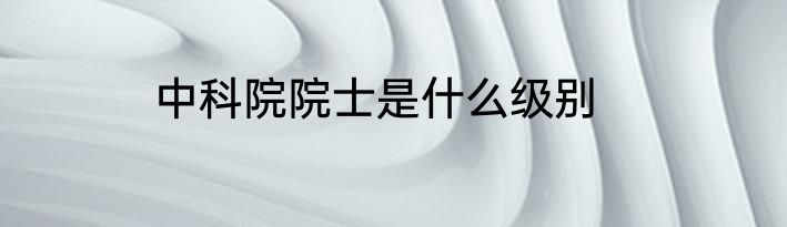 中科院院士是什么级别