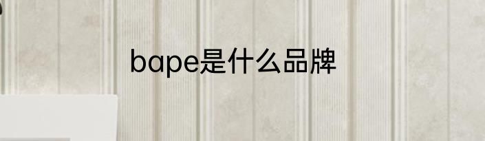 bape是什么品牌