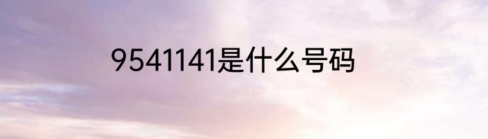 9541141是什么号码