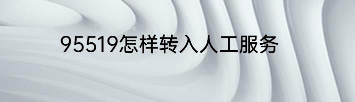 95519怎样转入人工服务