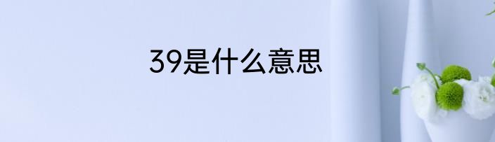 39是什么意思