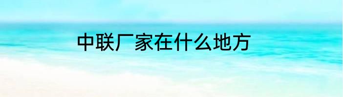 中联厂家在什么地方