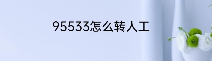 95533怎么转人工
