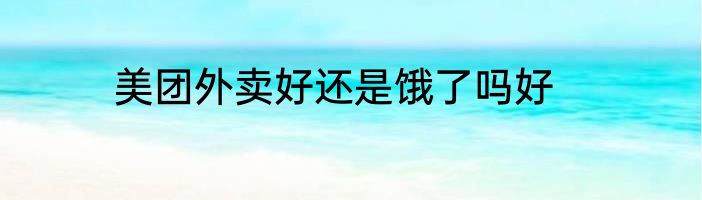 美团外卖好还是饿了吗好