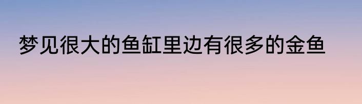 梦见很大的鱼缸里边有很多的金鱼