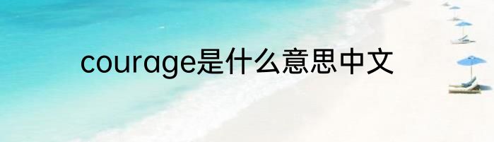 courage是什么意思中文
