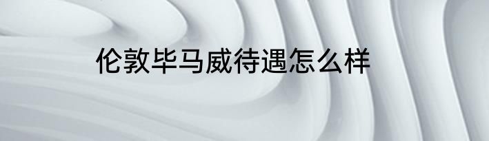 伦敦毕马威待遇怎么样