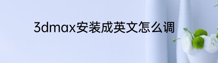 3dmax安装成英文怎么调