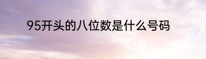 95开头的八位数是什么号码