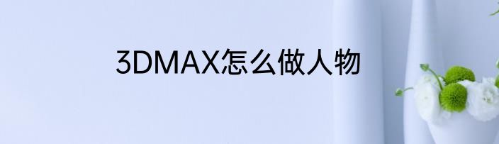 3DMAX怎么做人物