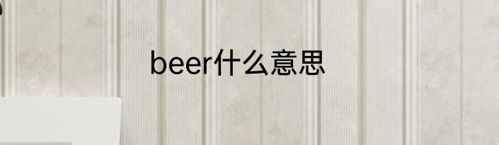 beer什么意思