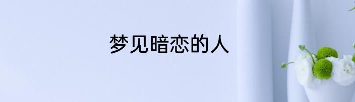 梦见暗恋的人
