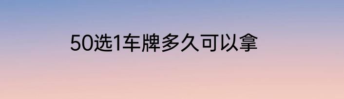 50选1车牌多久可以拿