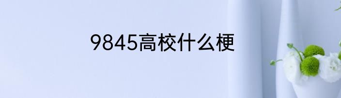 9845高校什么梗