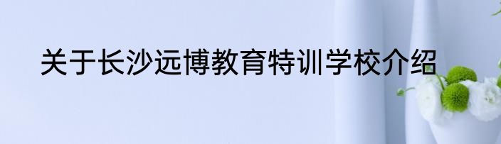 关于长沙远博教育特训学校介绍