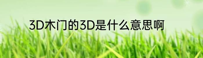 3D木门的3D是什么意思啊