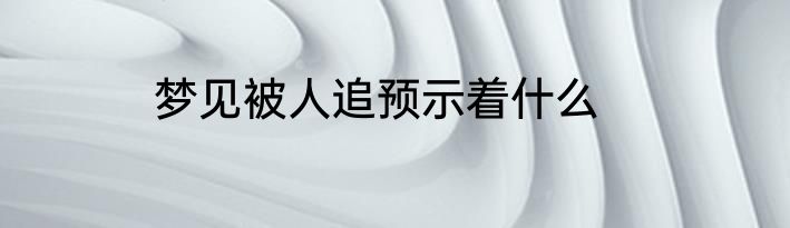 梦见被人追预示着什么
