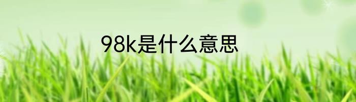98k是什么意思